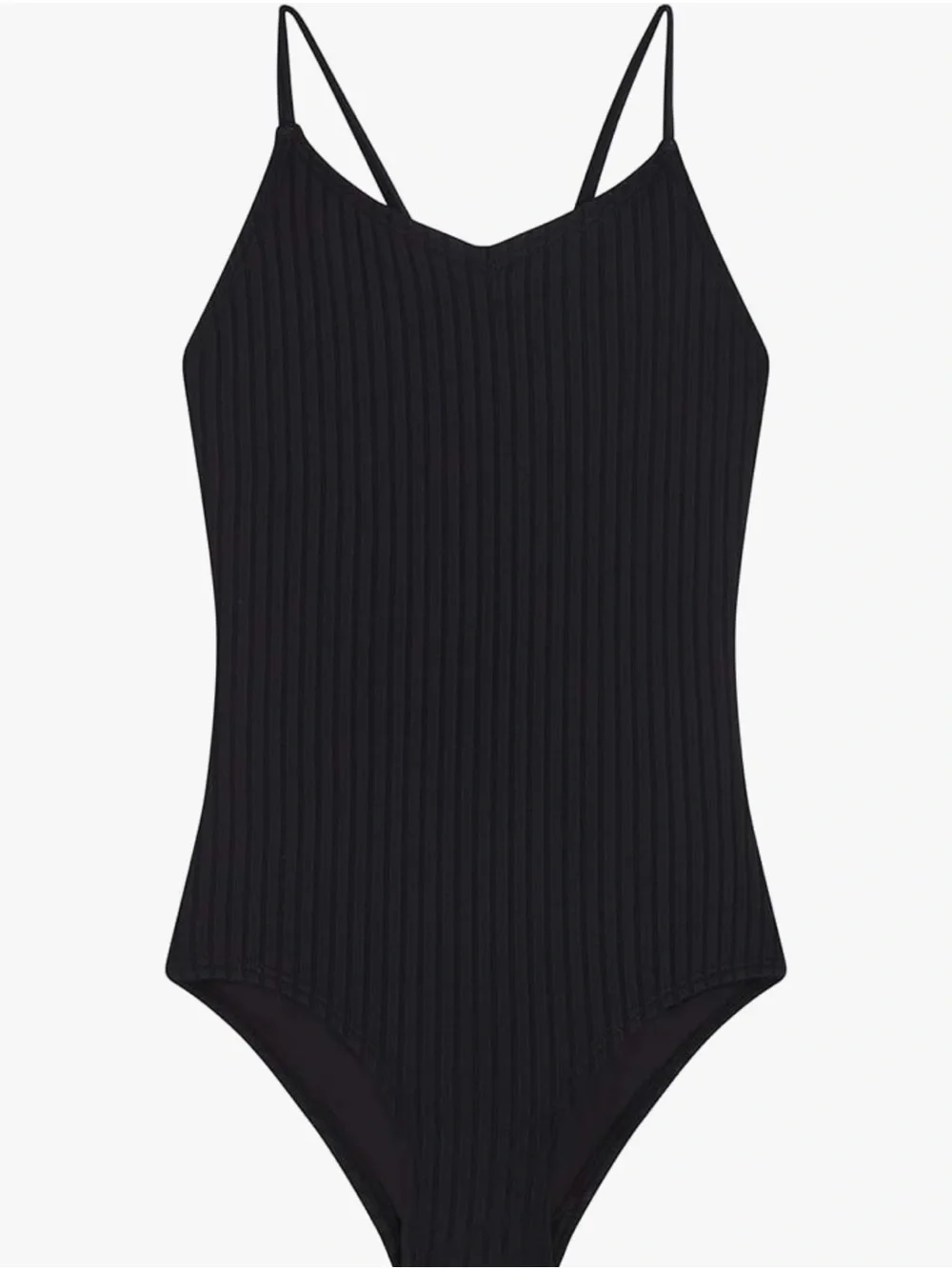 Kanu Surf Kids Black Ribbed One-Piece Swimsuit